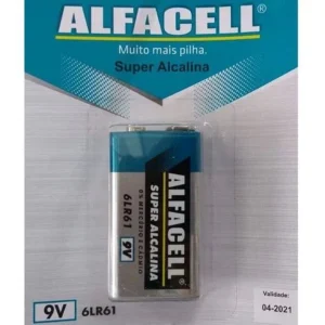 Bateria 9V alfacell alcalina cartela com 1 unidade