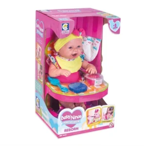 Boneca Baby Ninos Reborn Hora do Lanche Cotiplas