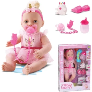 Boneca New Born Unicórnio Fofinho