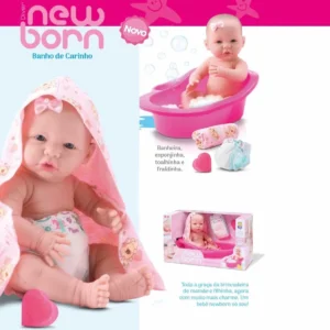 Boneca de Vinil - Diver New Born - Banho de Carinho - Divertoys