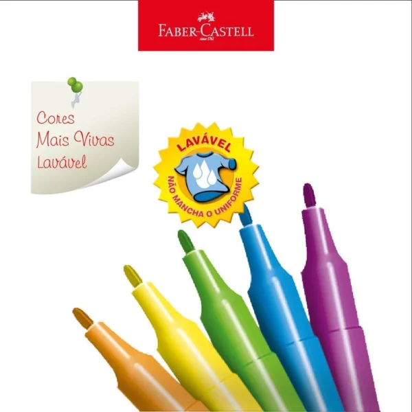 Caneta Hidrografica Colorir 12 Cores Faber Castell