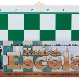 Jogo Xadrez Escolar - Cx Em Madeira