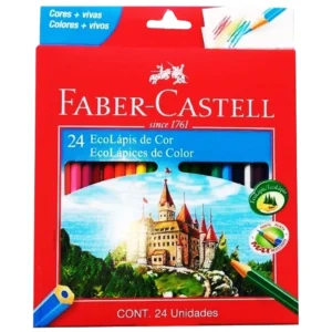 Lápis De Cor 24 Cores Faber Castell Ecolápis Sextavado