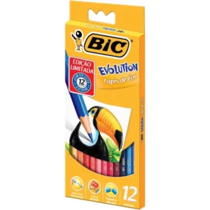 Lapis de cor sextavado evolution 12 cores - bic