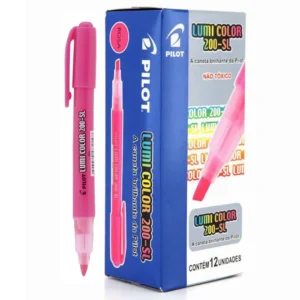 Marca Texto Pilot Lumi Color 200-SL Rosa com 12 Unidades