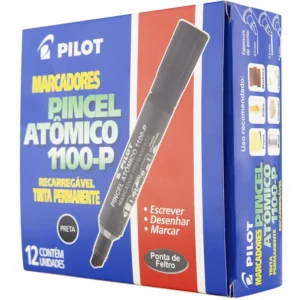 Pincel marcador permanente atomico 1100P preto recarreg. - pilot CX12