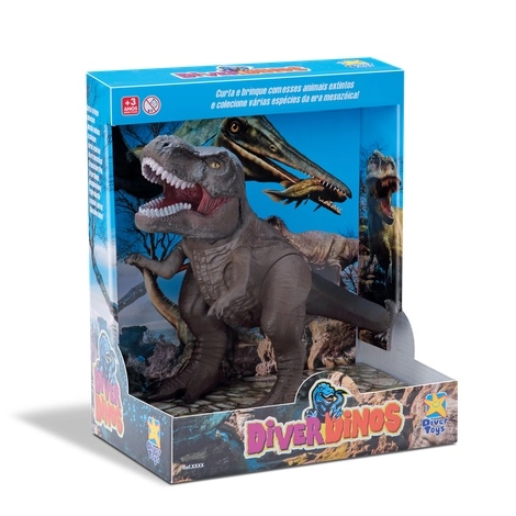 T Rex Dinossauro Grande 26 Cm Vinil Divertoys