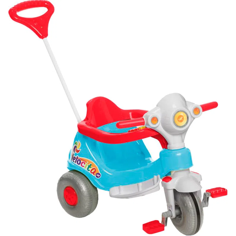 Triciclo Infantil Calesita Velocita - 2 em 1 - Pedal e Passeio com Aro - Azul