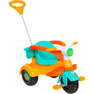 Triciclo Infantil Calesita Velocita Classic - 2 em 1 - Pedal e Passeio com Aro - Amarelo